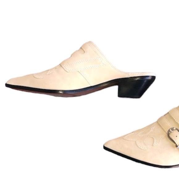 NWOT Joie Cabery Western Block Heel Slip-On Mule Loafer Slides size 8.5 - Picture 6 of 15